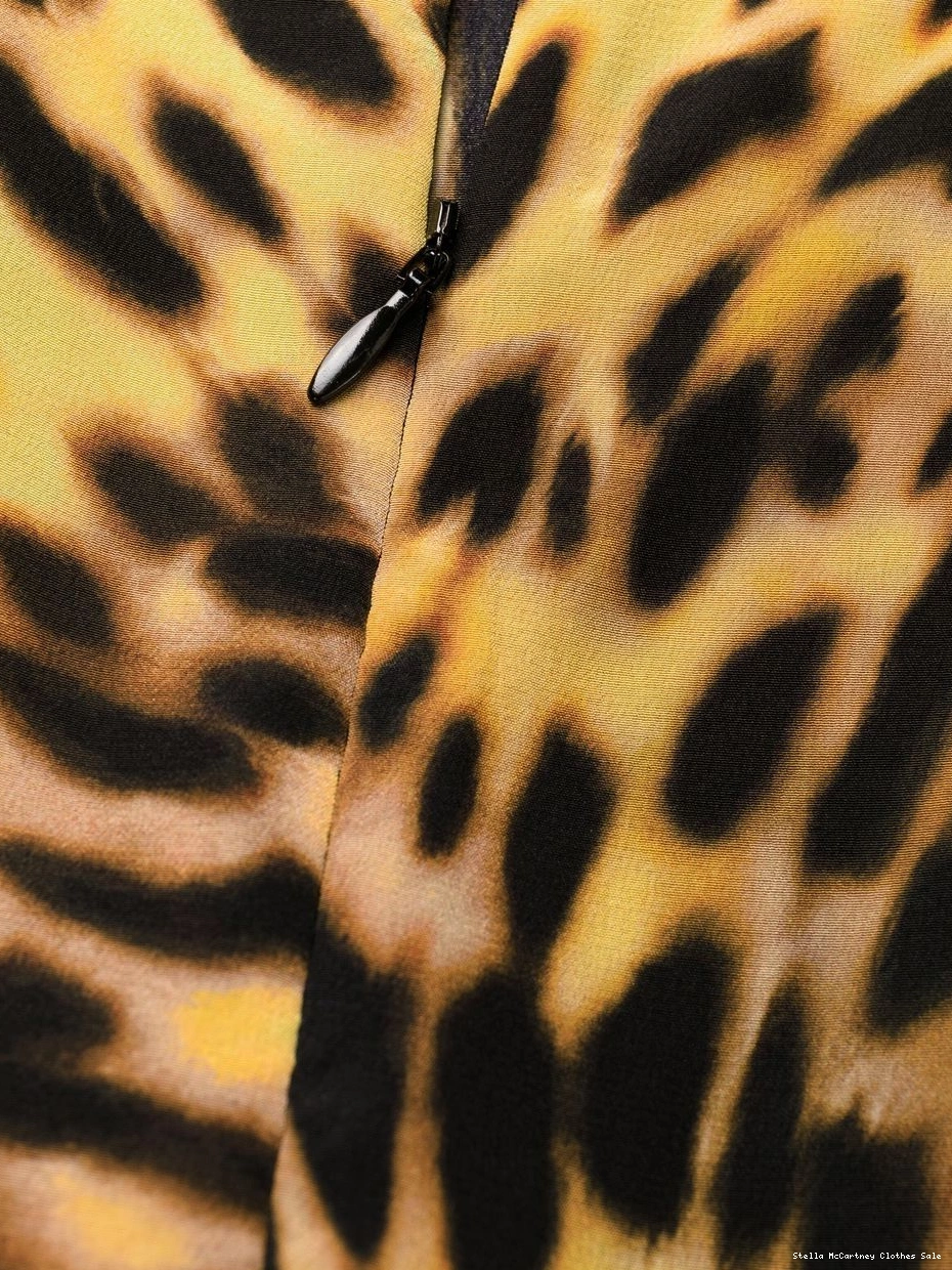Affordable dress Women Stella leopard-print silk flounce McCartney 0626